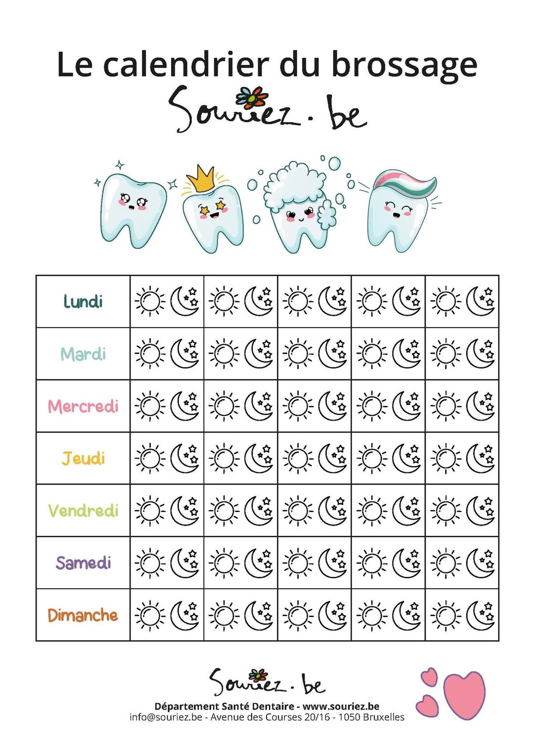 Calendrier du brossage